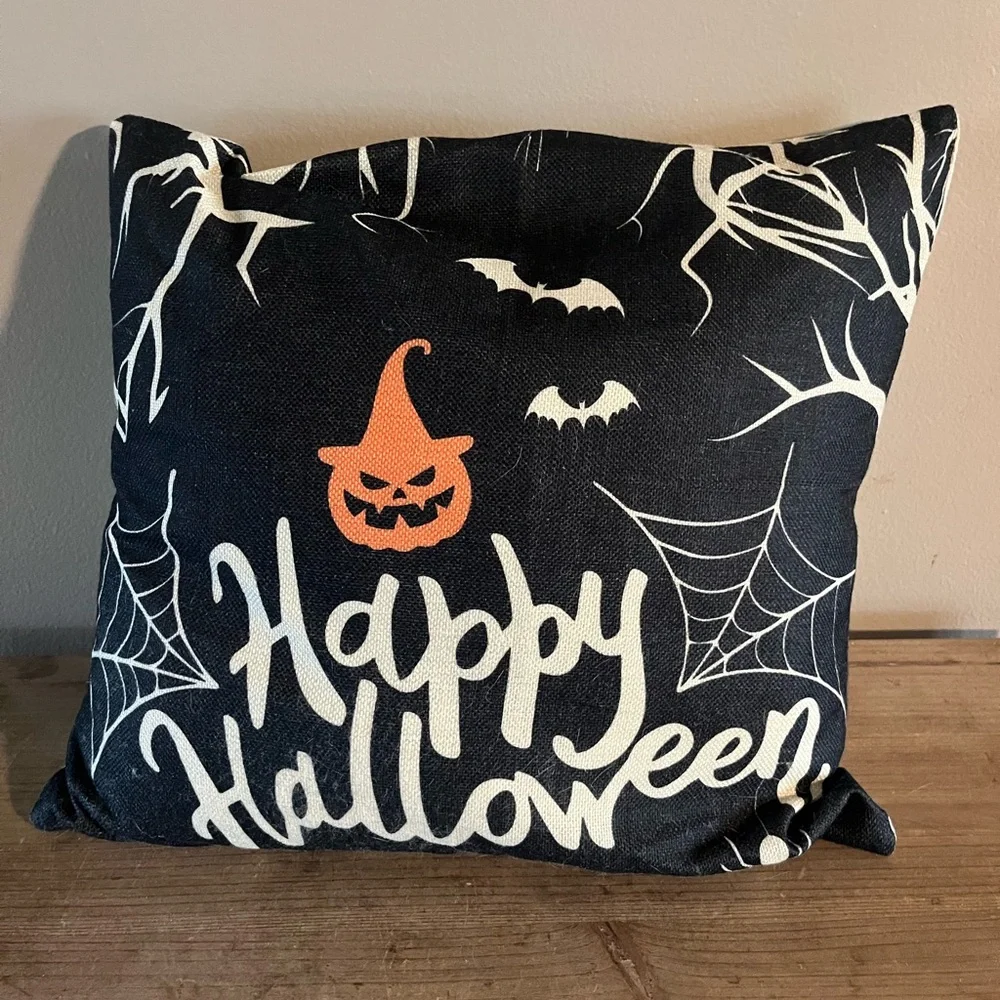 Halloween Decorative Pillow - Black‎ and Orange